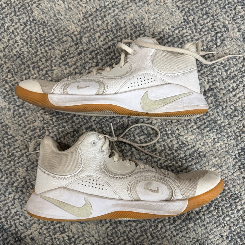 Nike White and Cream High-Top Sneakers
